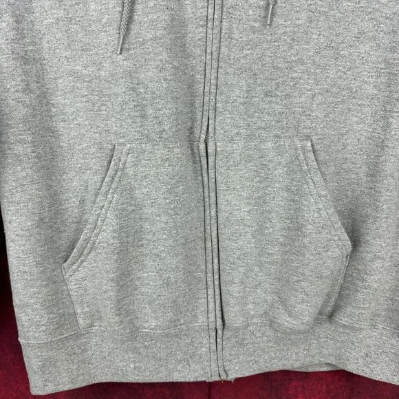 CHAMPION UNISEX GREY ZIP-UP HOODIE WITH BTG LOGO, 2 POCKETS, FLEECE INTERIOR, L - Picture 8 of 10